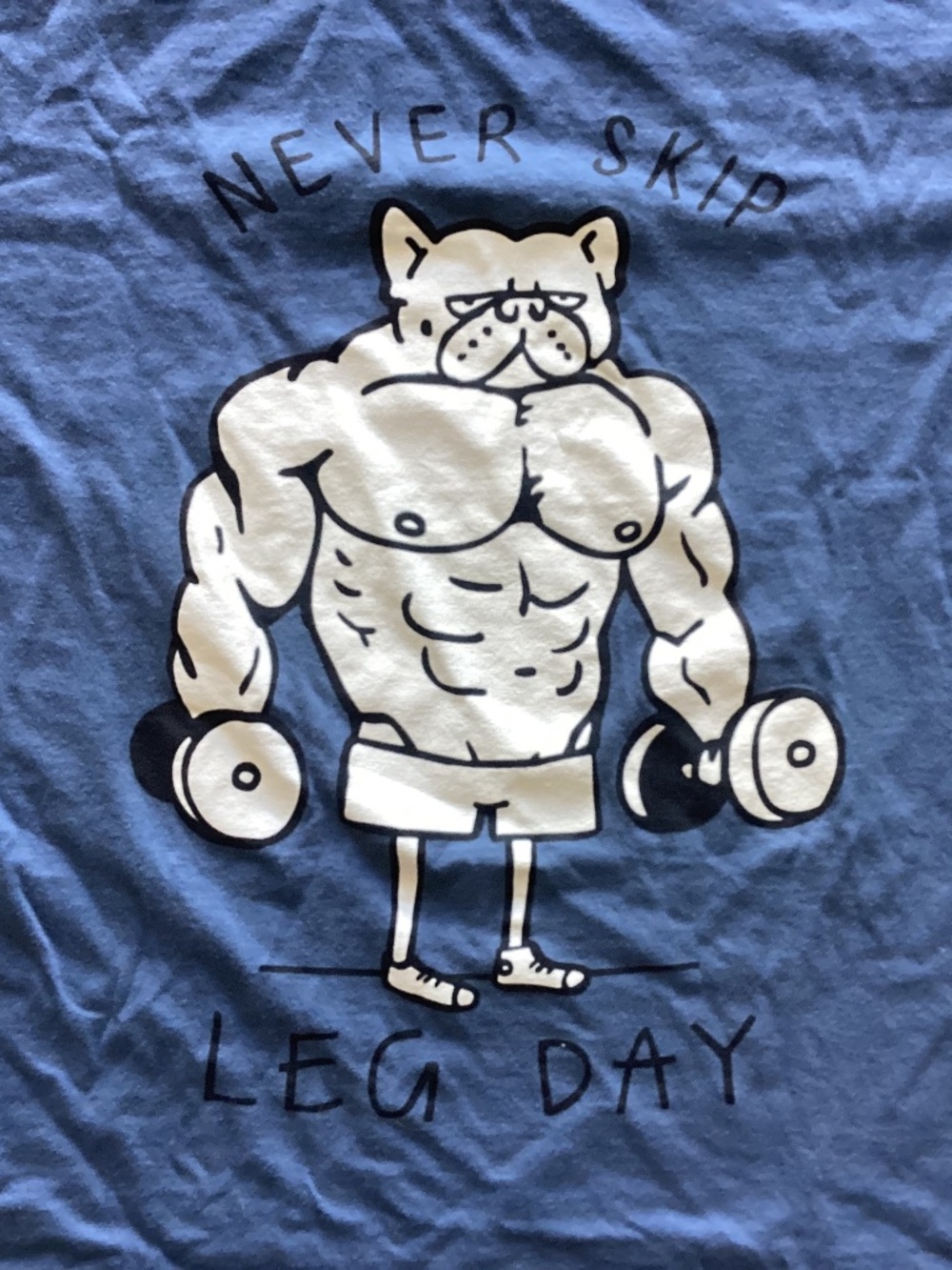 Never Skip Leg Day. Funny weightlifting Gym Shirt. Men’s XL
